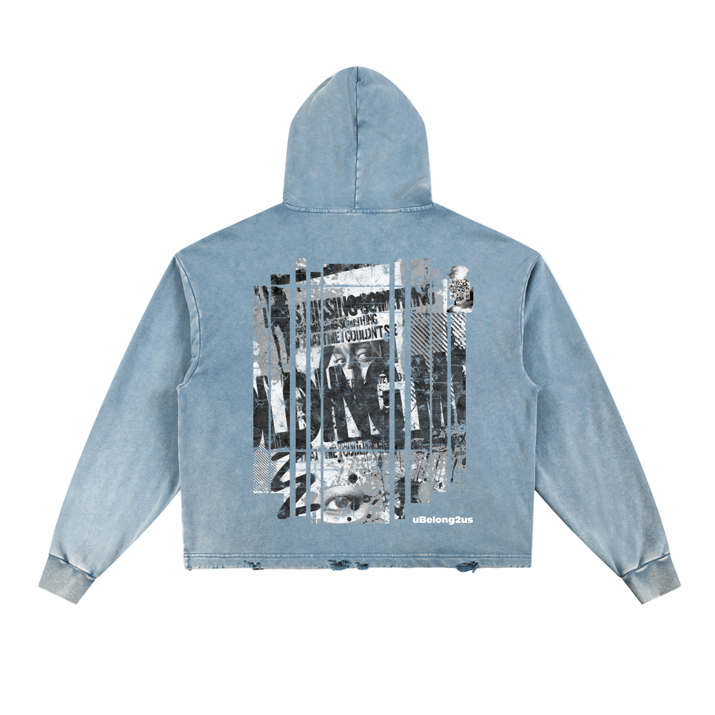 #oversized,#damaged,#faded,#qr music hoodie,#vintage washed,#frayed-hem,#pre-order
