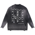 Sun Fade Distressed Ripped Crew-neck Sweatshirt