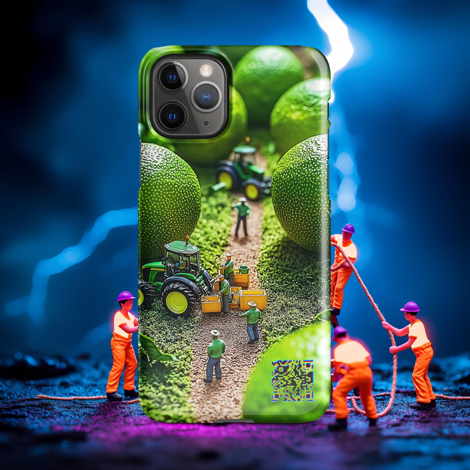 Tiny Workers™ – Lime Garden – Limited QR Music Case for iPhone® – Snap | Glossy – Phone Case | QR Music Drop by uBelong2.us | Variant: iPhone 11 Pro