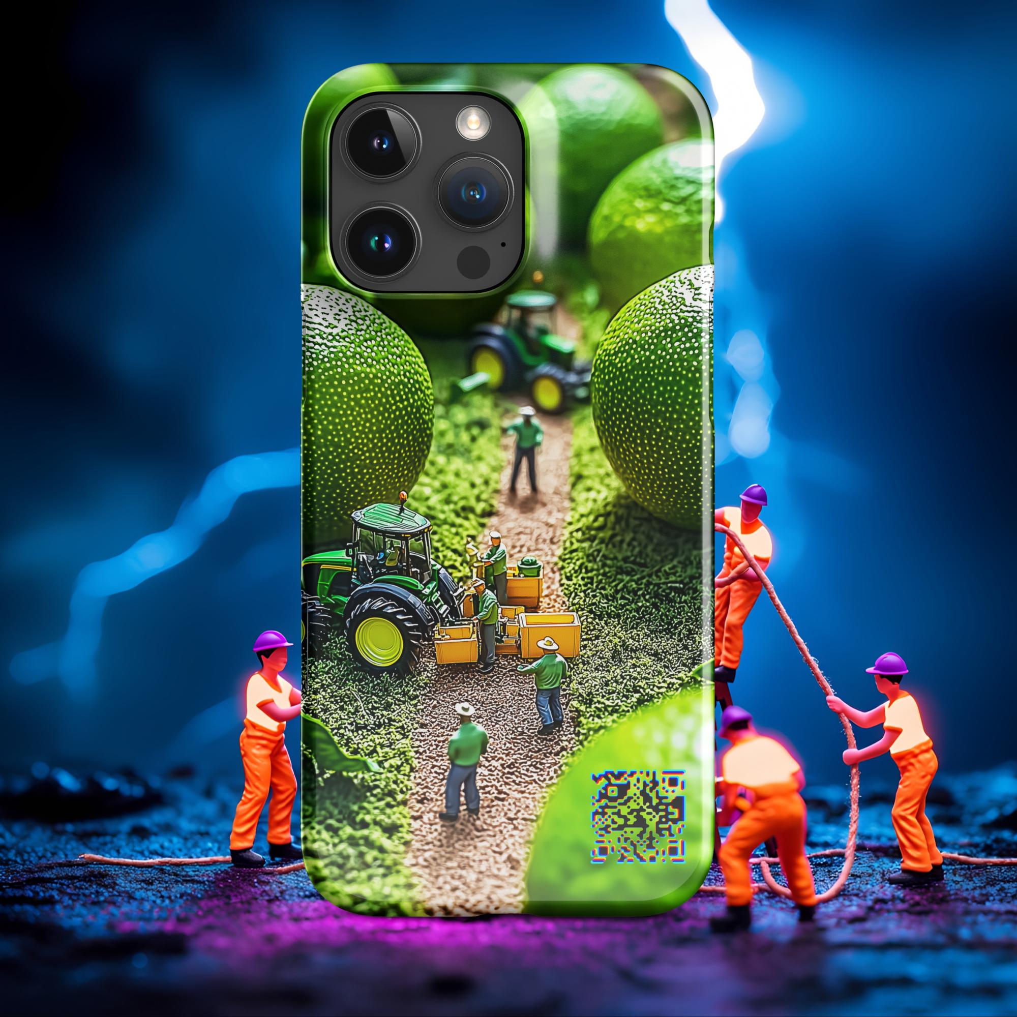 Tiny Workers™ – Lime Garden – Limited QR Music Case for iPhone® – Snap | Glossy – Phone Case | QR Music Drop by uBelong2.us | Variant: iPhone 16 Pro Max