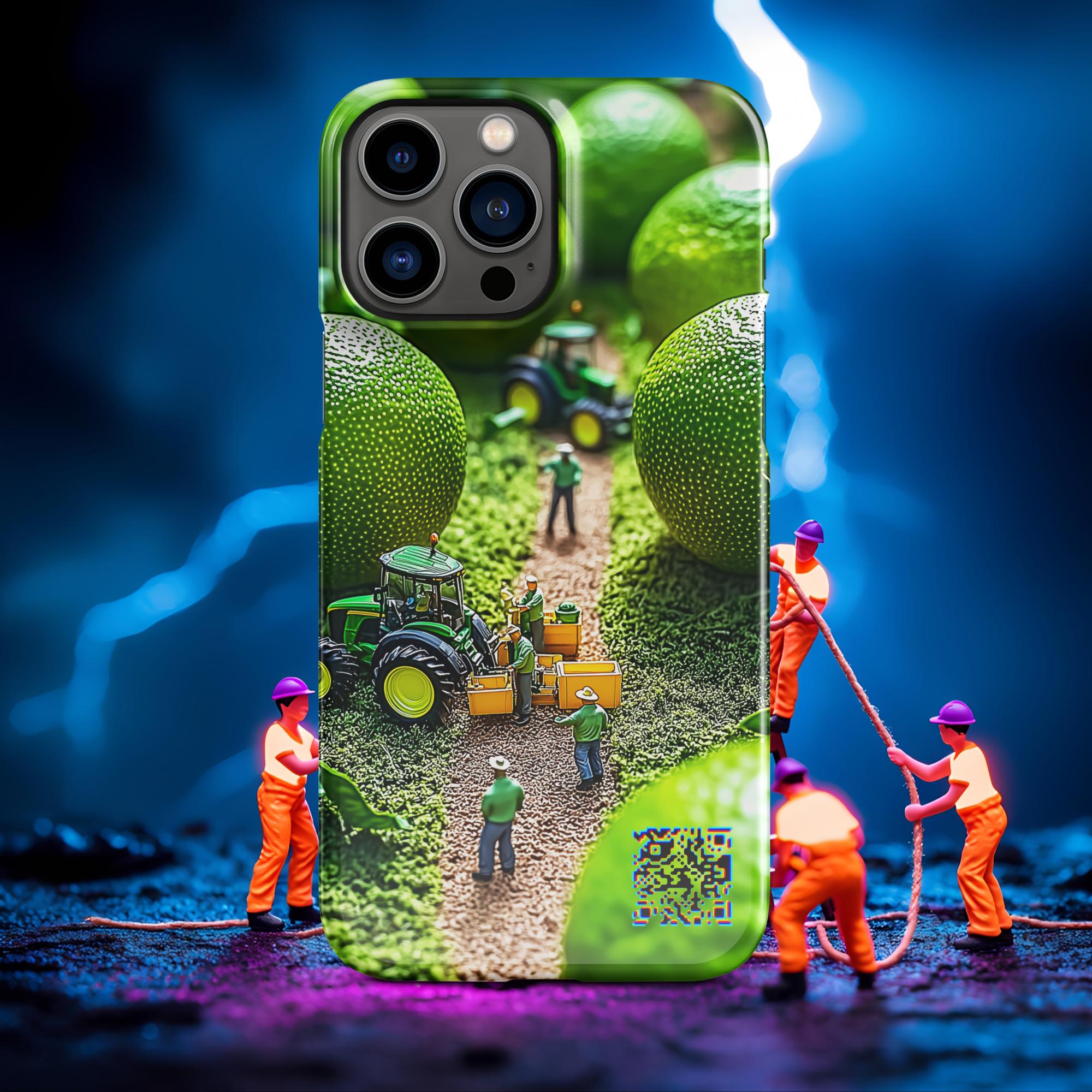 Tiny Workers™ – Lime Garden – Limited QR Music Case for iPhone® – Snap | Glossy – Phone Case | QR Music Drop by uBelong2.us | Variant: iPhone 13 Pro Max
