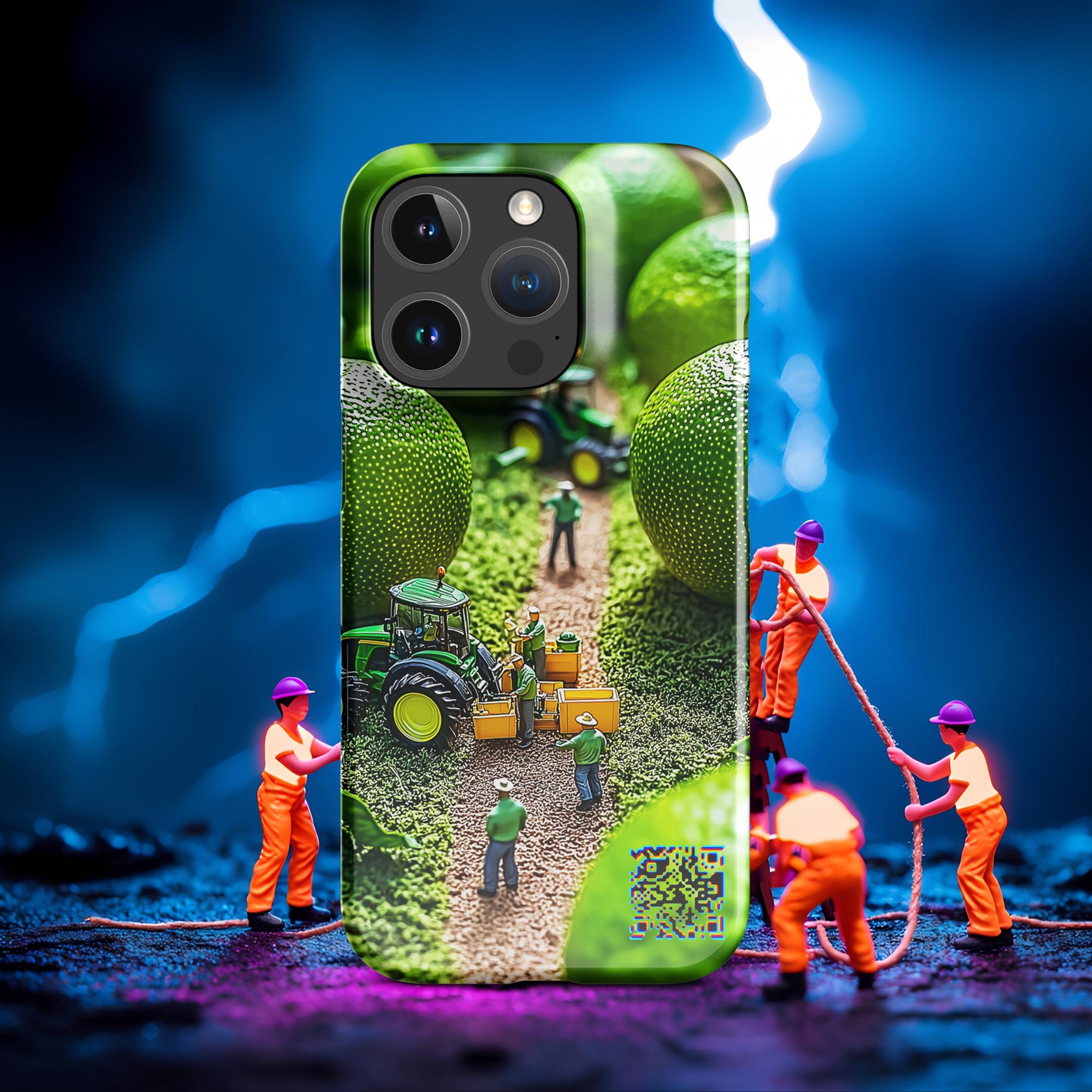 Tiny Workers™ – Lime Garden – Limited QR Music Case for iPhone® – Snap | Glossy – Phone Case | QR Music Drop by uBelong2.us | Variant: iPhone 16 Pro