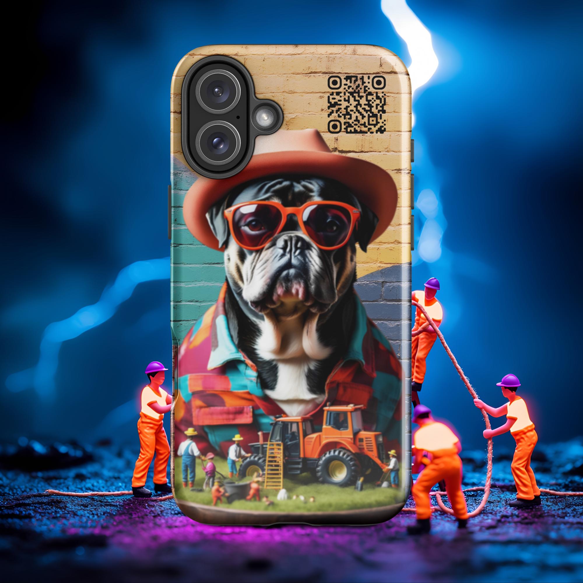 Official Mini - Workers – Mr Bull Dog – Limited Edition – QR Music iPhone® Case – Tough | Glossy - uBelong2.usPhone CaseuBelong2.usiPhone 16 PlusProduct mockup