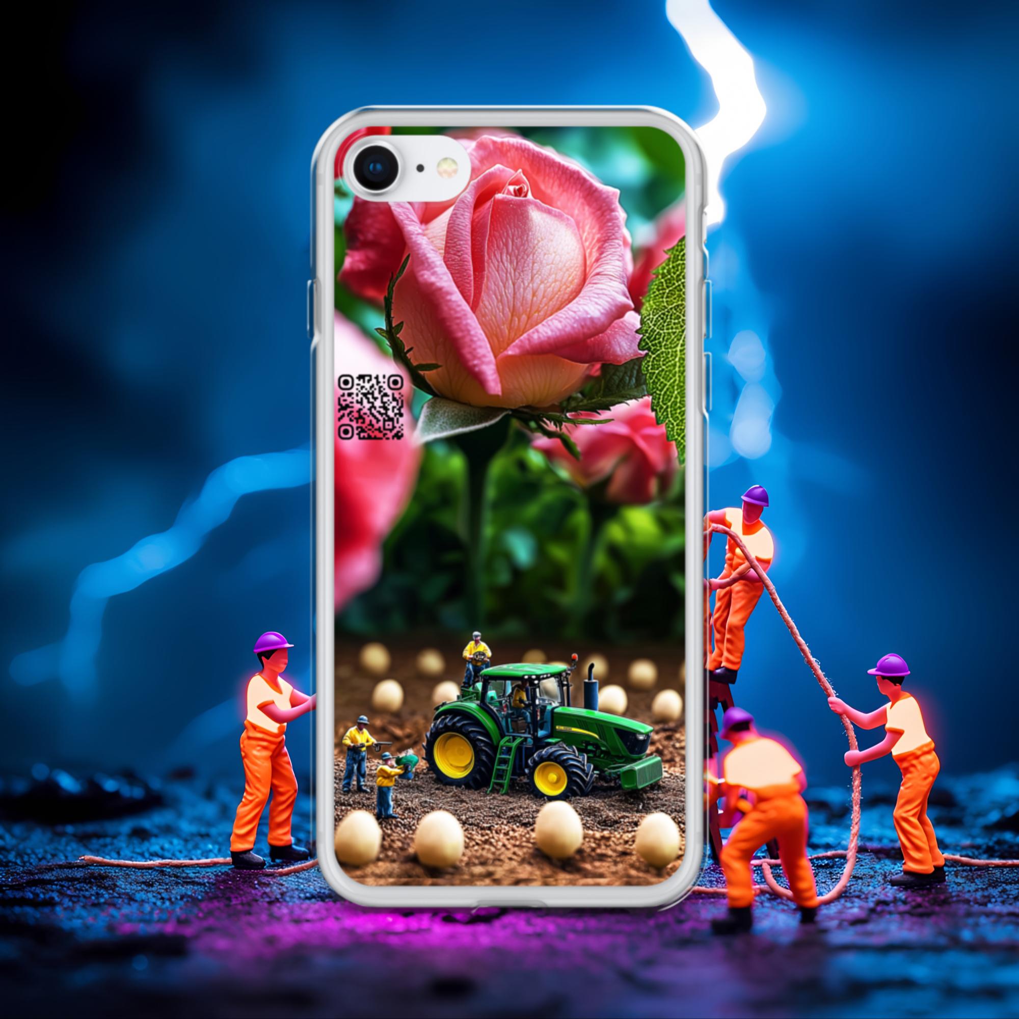 Tiny Workers™ – Giant Rose – Limited QR Music Case for iPhone® | FlexSafe™ – Phone Case | QR Music Drop by uBelong2.us | Variant: iPhone SE