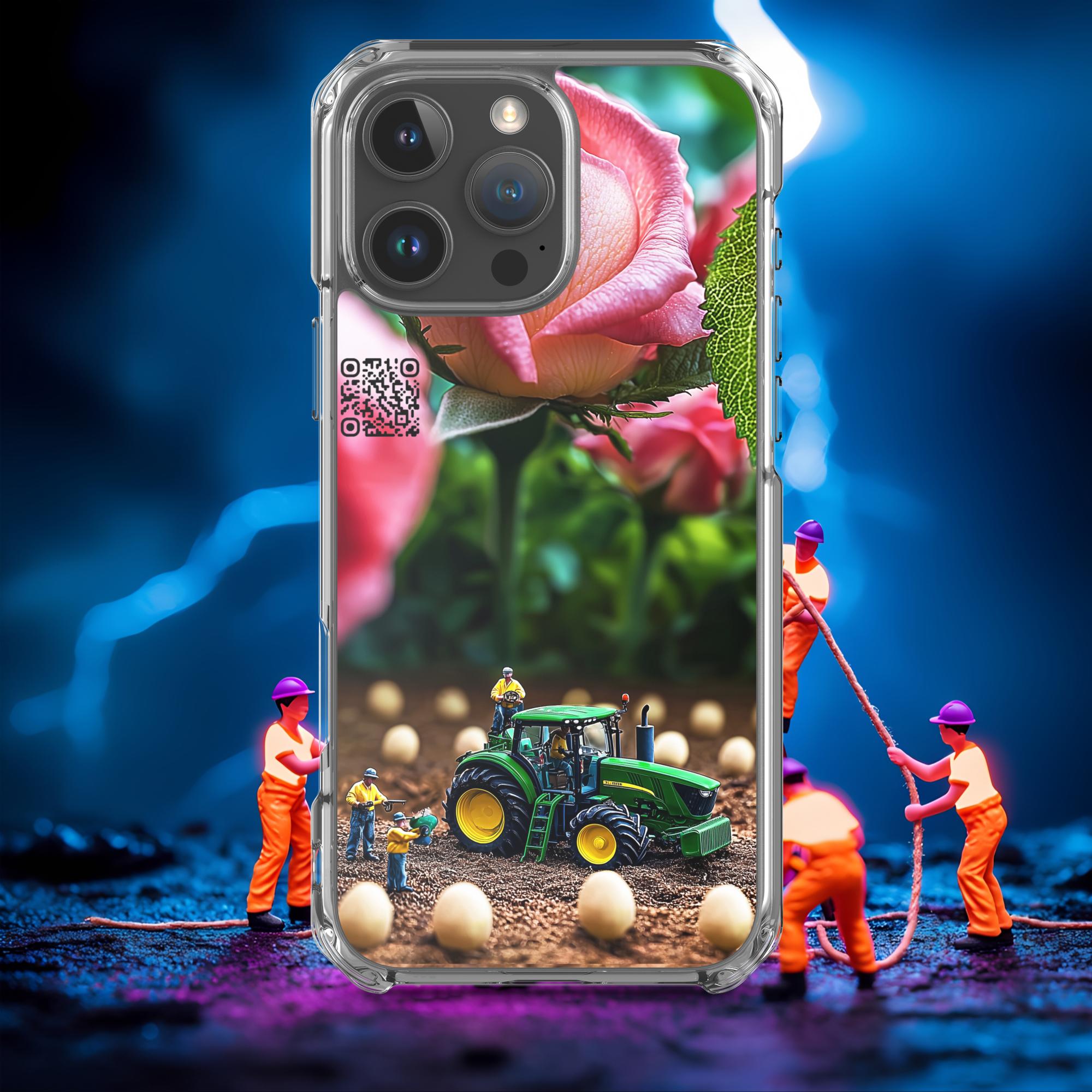 Tiny Workers™ – Giant Rose – Limited QR Music Case for iPhone® | FlexSafe™ – Phone Case | QR Music Drop by uBelong2.us | Variant: iPhone 16 Pro Max