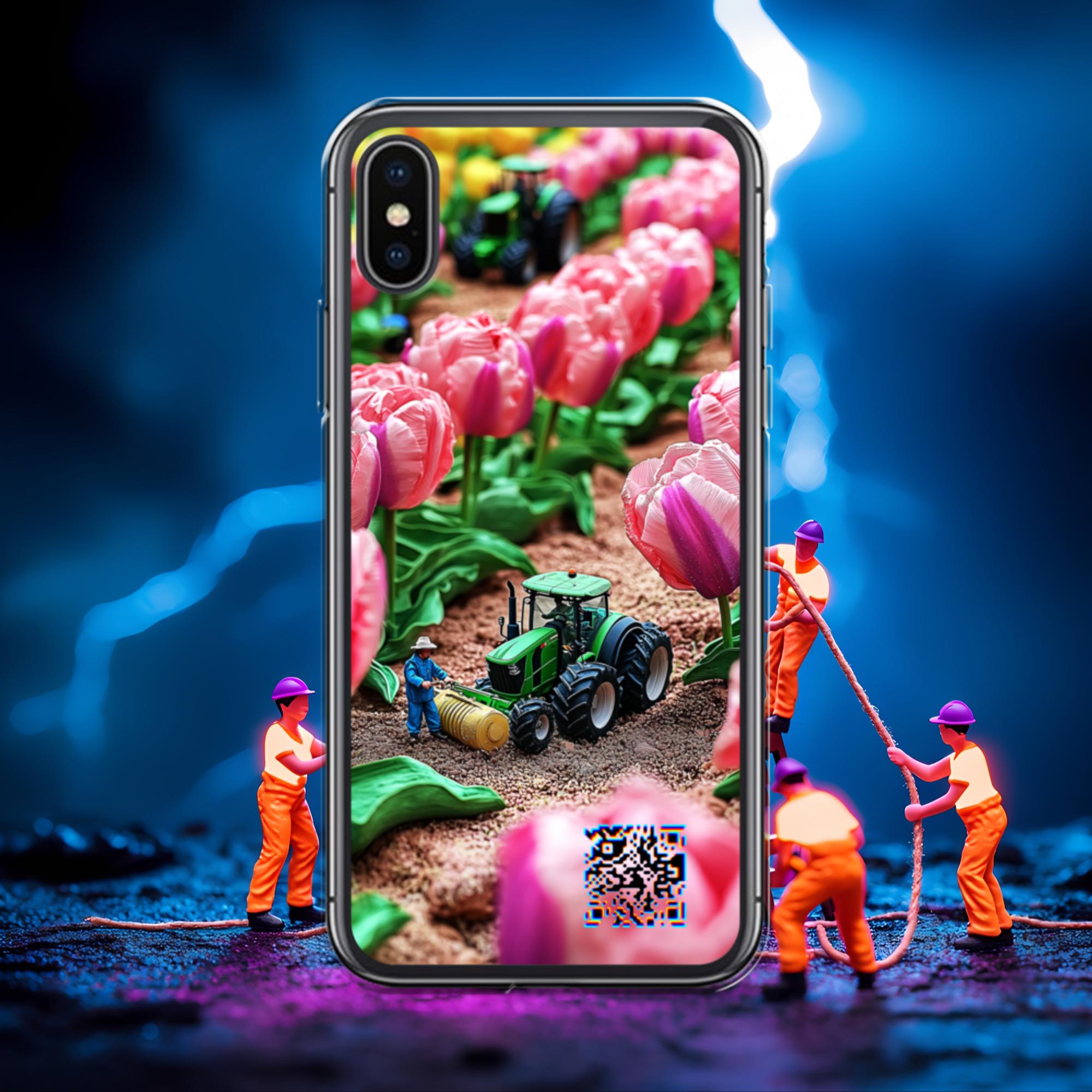 Tiny Workers™ – Spring Tulipans – Limited QR Music Case for iPhone® | FlexSafe™ – Phone Case | QR Music Drop by uBelong2.us | Variant: iPhone X/XS