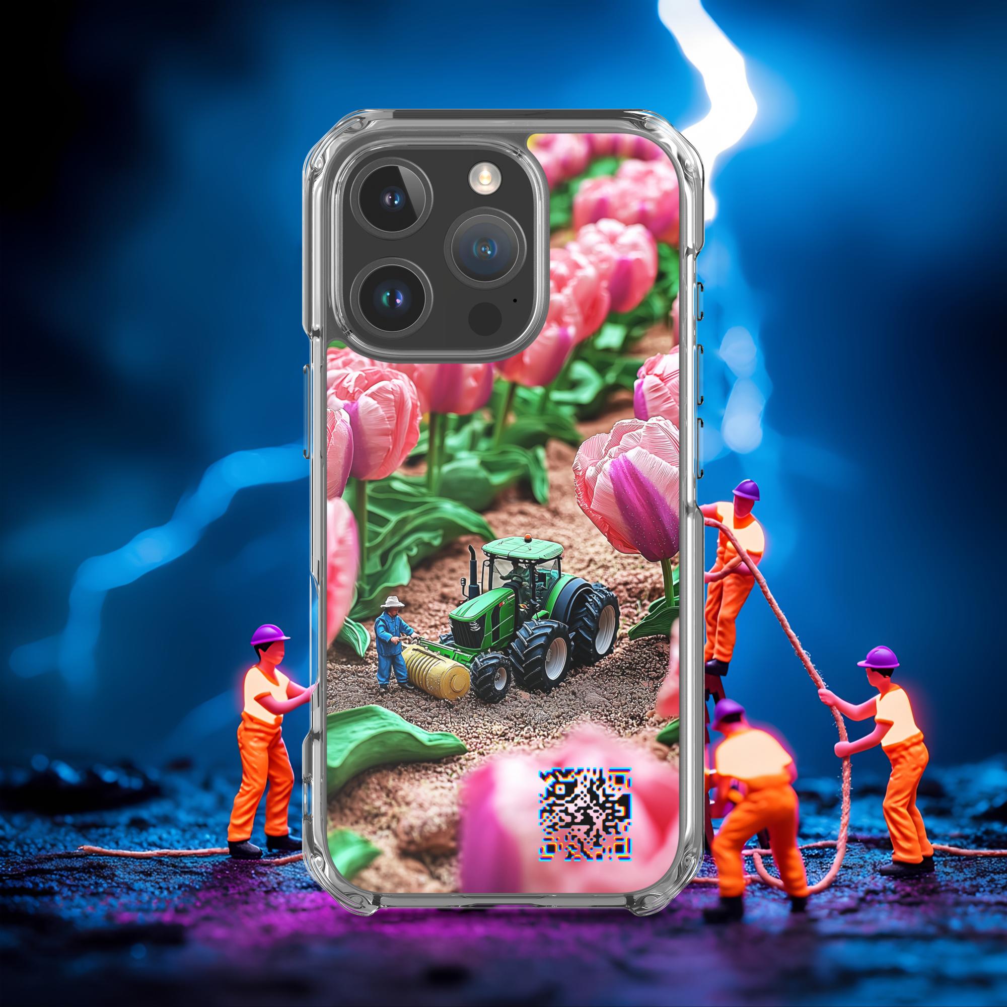 Official Mini - Workers – Spring Tulipans – Limited Edition – QR Music iPhone® Case | FlexSafe™ - uBelong2.usPhone CaseuBelong2.usiPhone 16 ProProduct mockup