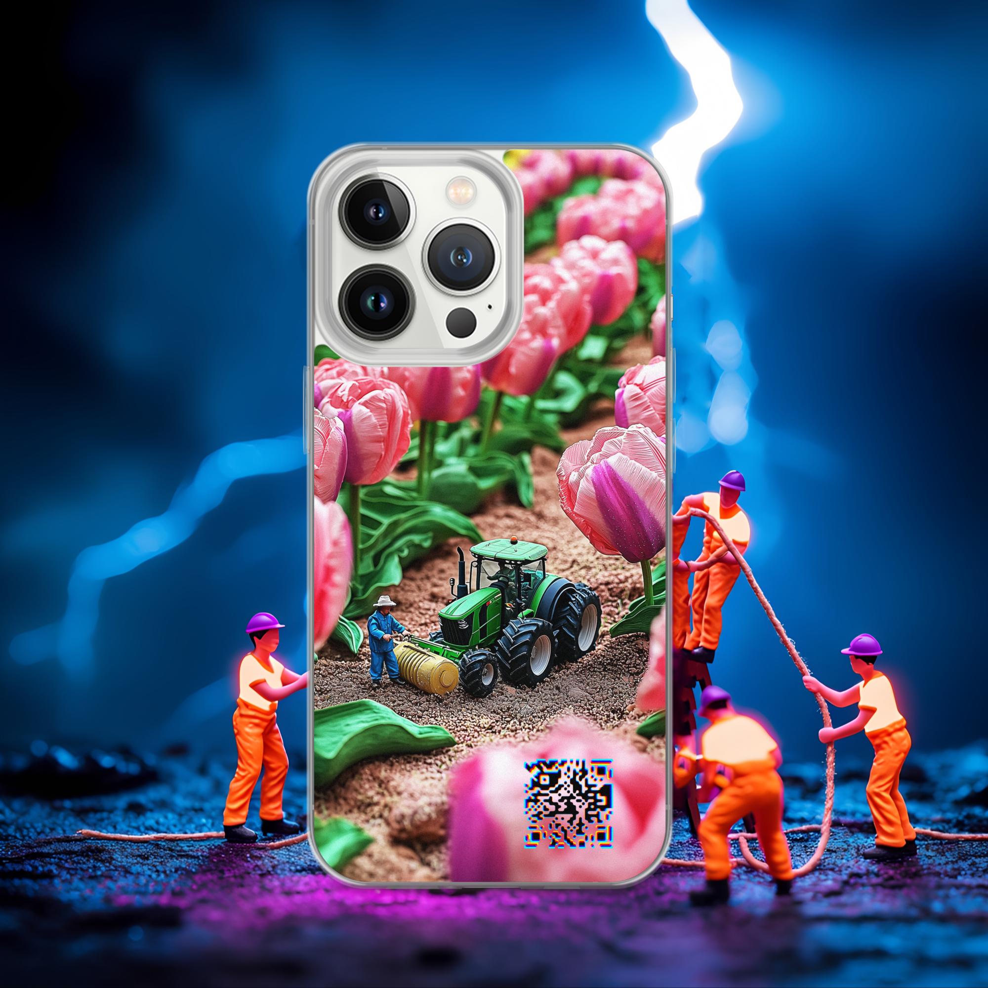 Tiny Workers™ – Spring Tulipans – Limited QR Music Case for iPhone® | FlexSafe™ – Phone Case | QR Music Drop by uBelong2.us | Variant: iPhone 13 Pro