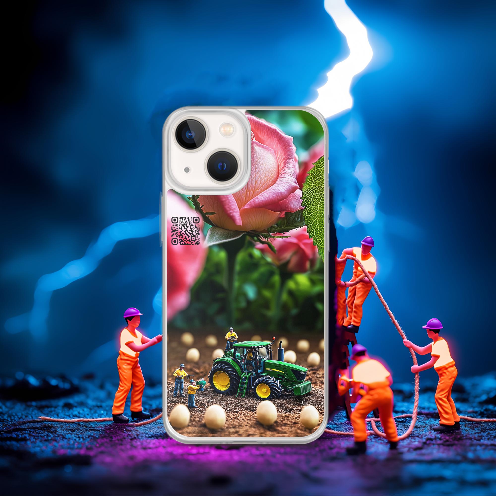 Tiny Workers™ – Giant Rose – Limited QR Music Case for iPhone® | FlexSafe™ – Phone Case | QR Music Drop by uBelong2.us | Variant: iPhone 13 mini