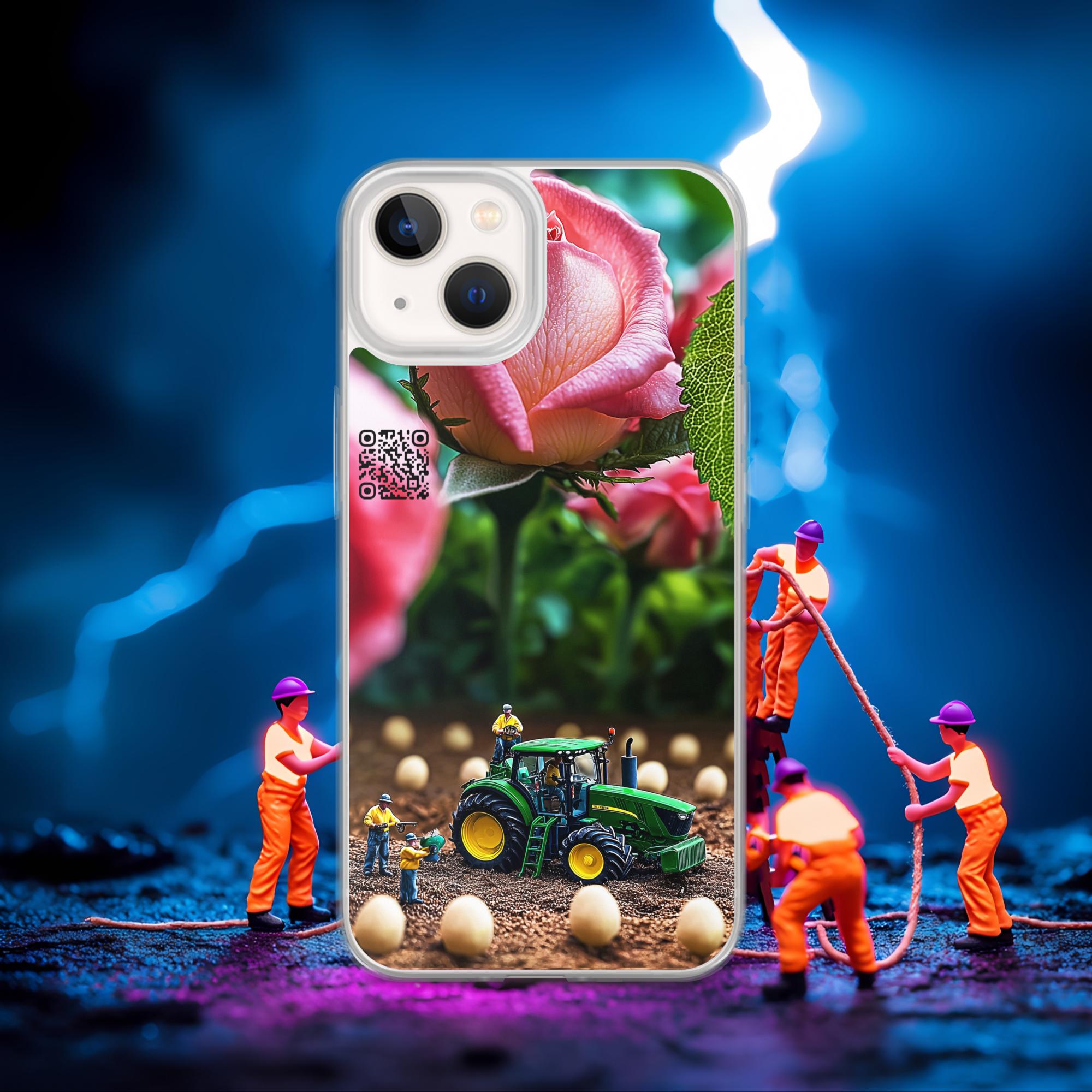 Tiny Workers™ – Giant Rose – Limited QR Music Case for iPhone® | FlexSafe™ – Phone Case | QR Music Drop by uBelong2.us | Variant: iPhone 13