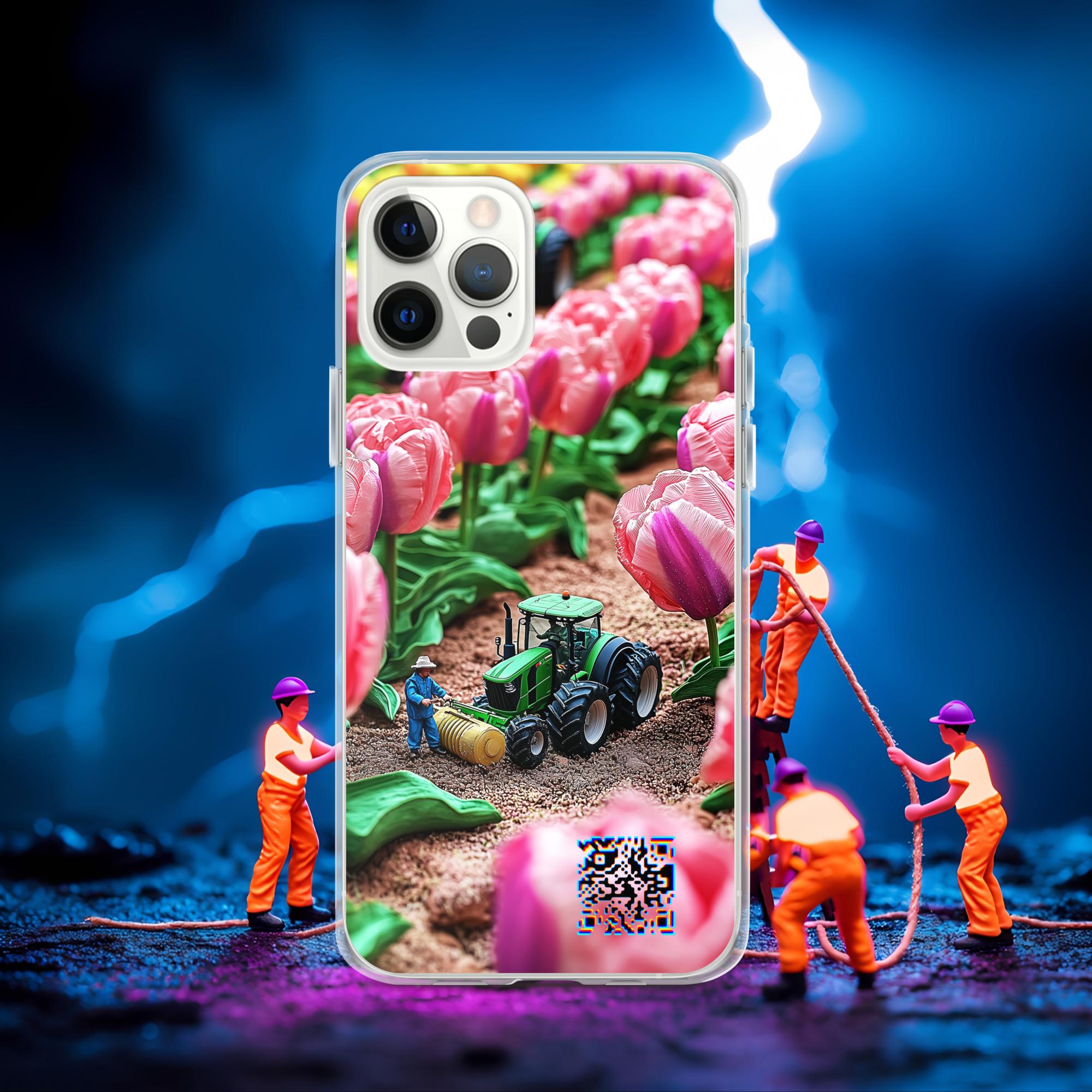 Tiny Workers™ – Spring Tulipans – Limited QR Music Case for iPhone® | FlexSafe™ – Phone Case | QR Music Drop by uBelong2.us | Variant: iPhone 12 Pro